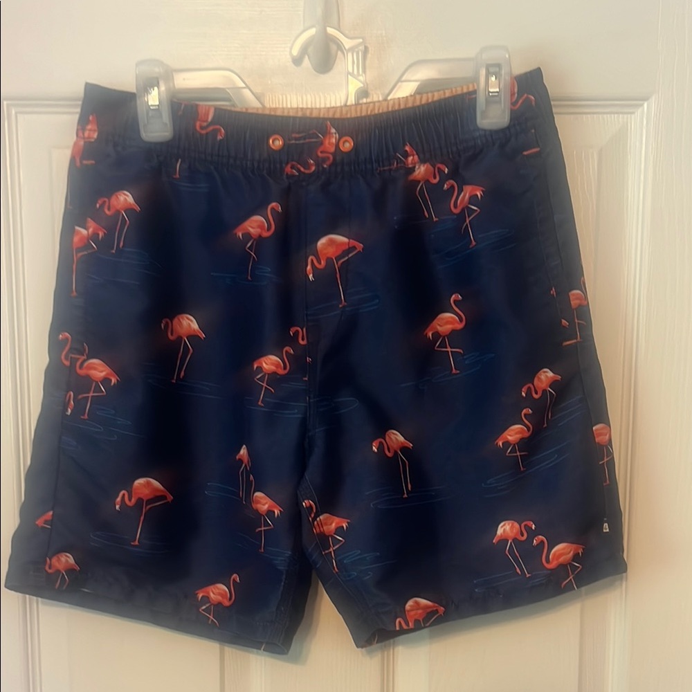 Sperry Navy Blue Flamingo Print Shorts - Picture 1 of 5